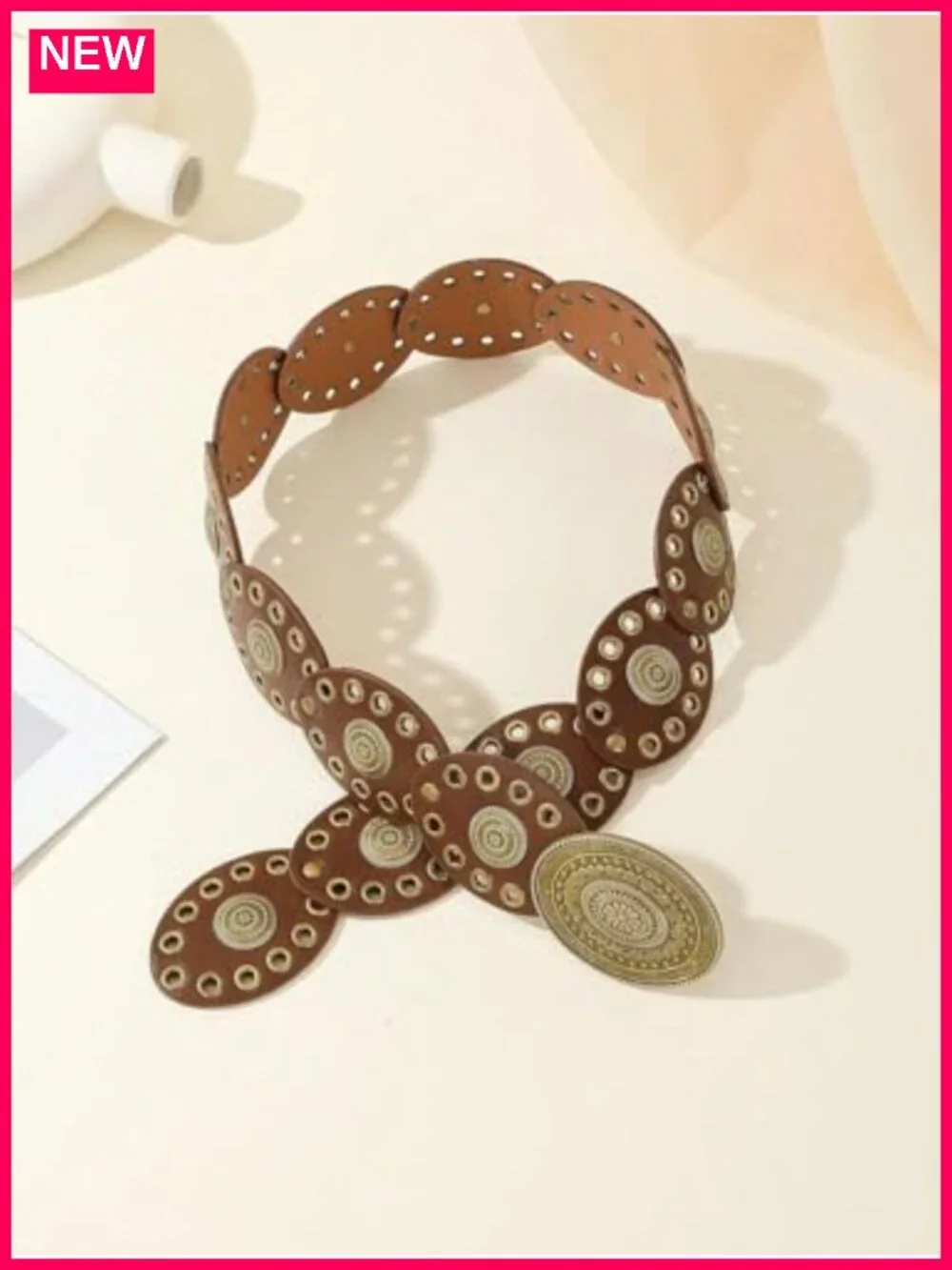 Western Cowgirl Wide Leather Concho Belt with Adjustable Design